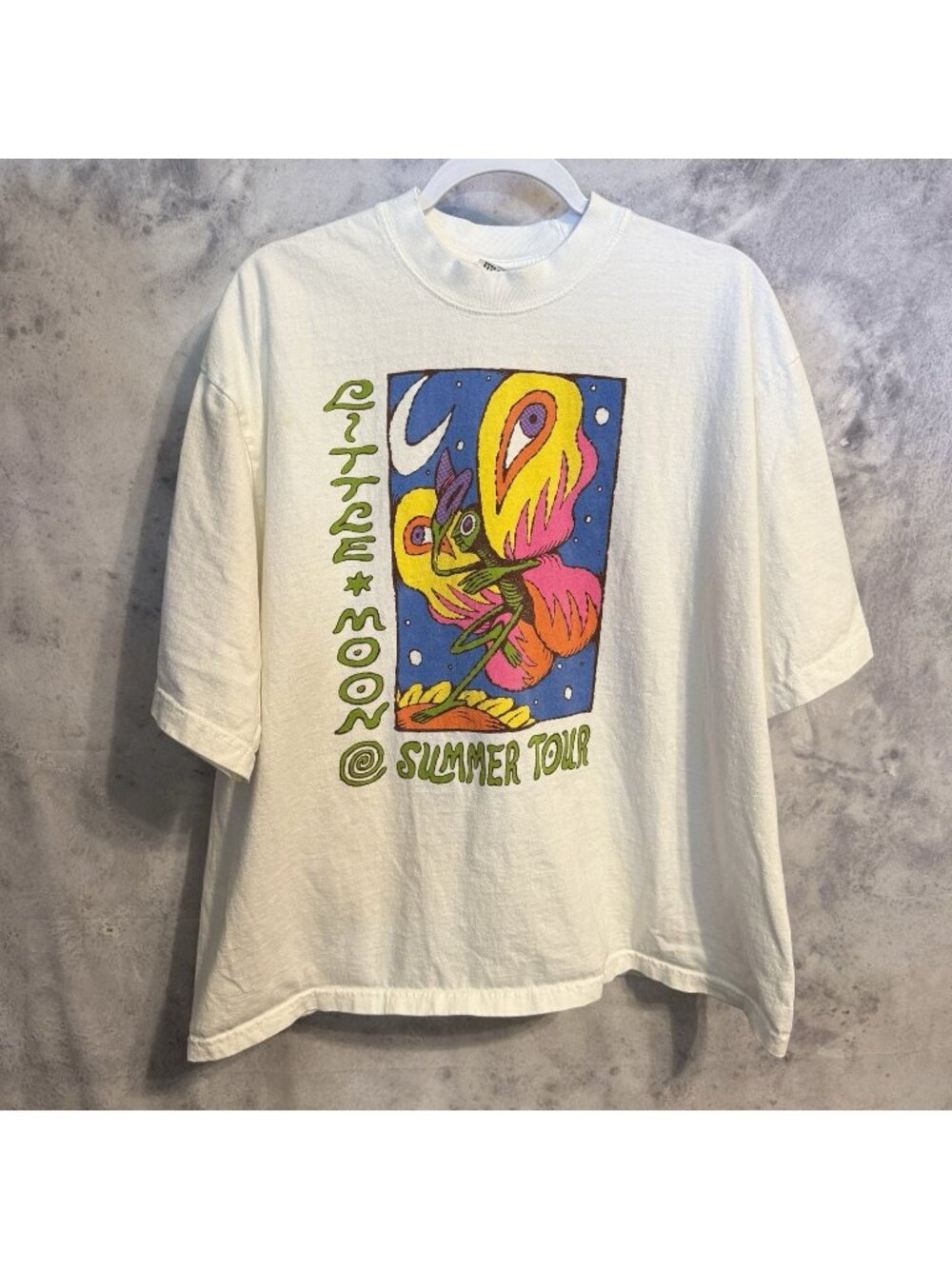 Vintage Little Moon Summer Tour T Shirt White Short Sleeve Medium M USA